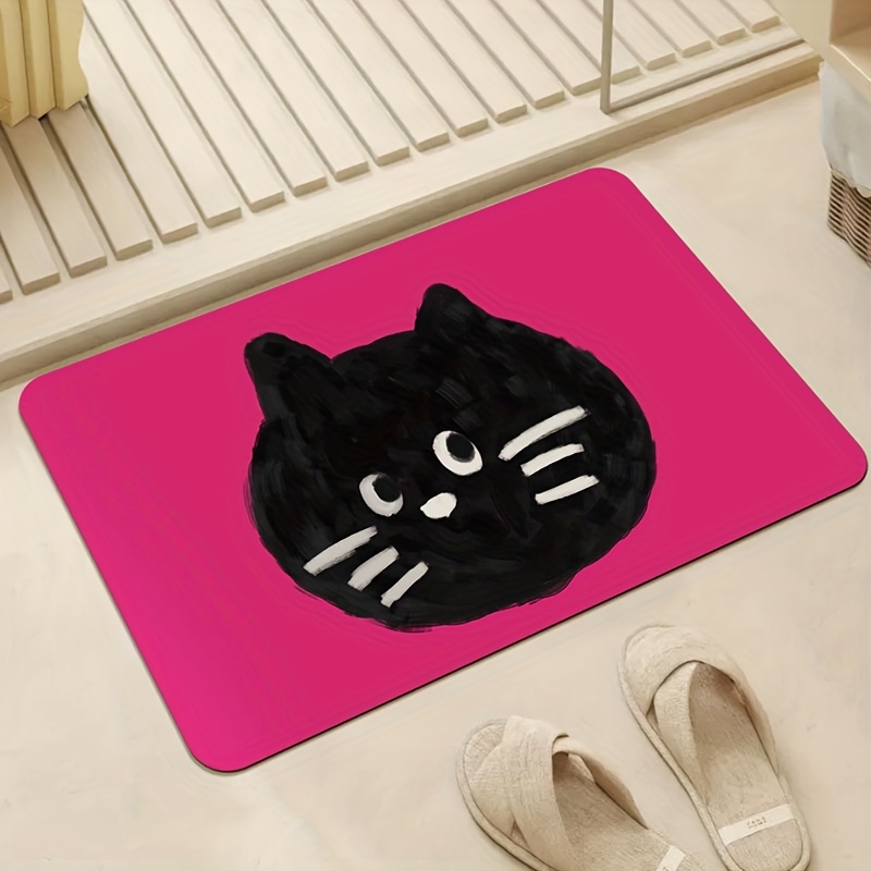 

1pc Cartoon Cat Dog Pattern Bathroom Mat, Diatom Mud Non-slip Mat, Absorbent Quick-drying Non-slip Bathroom Absorbent Mat, Home Decoration