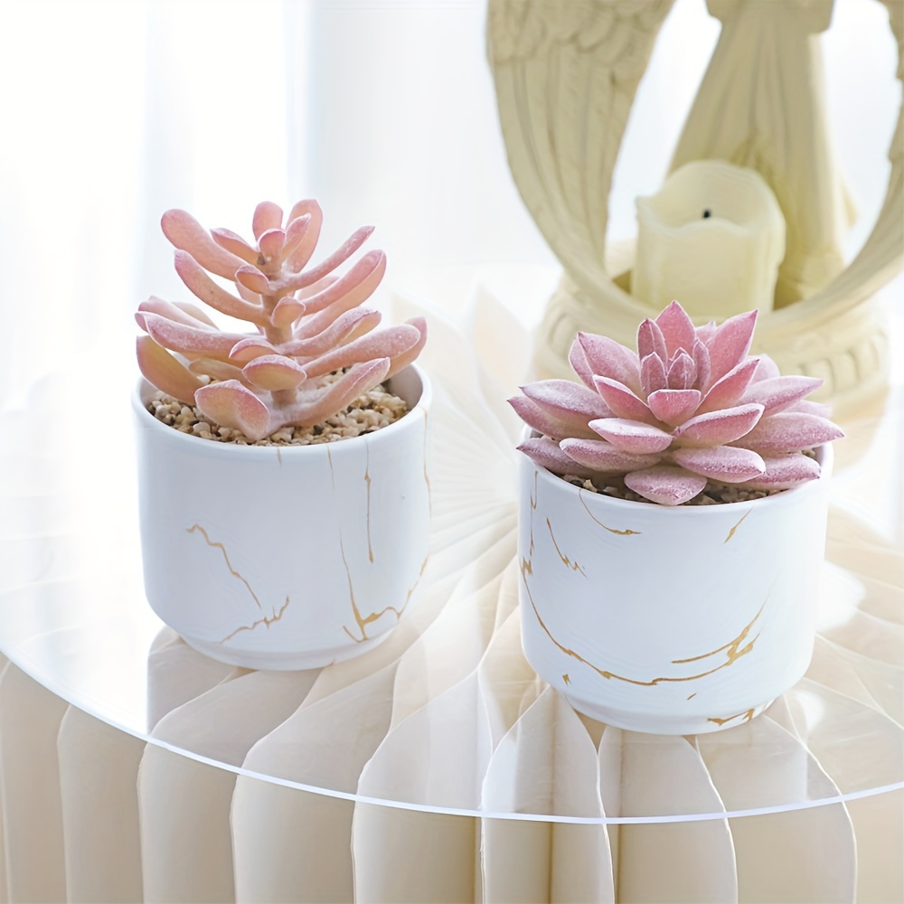 Ceramic Planter Pot, Cute Mini Flower Pots For Indoor Plants, Suitable For  Artificial Succulents, Creative Home Decor For Office Desks, Computer  Tables, Shelf Decor - Temu