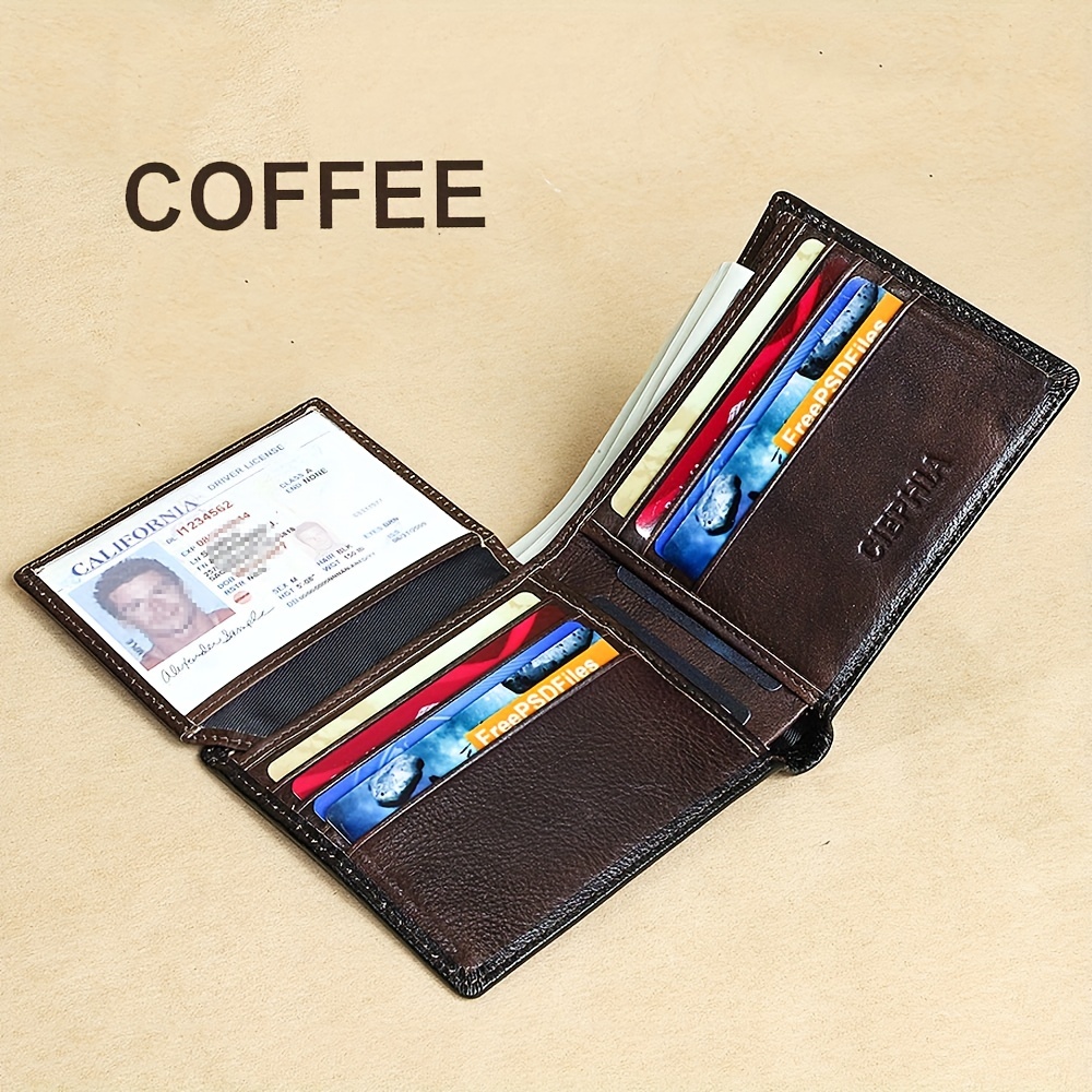 Men's Ultra-thin Wallet, Rfid Anti-theft Brush Thin Short Credit Card Money  Clip Men's Front Pocket Minimalist Wallet - Temu