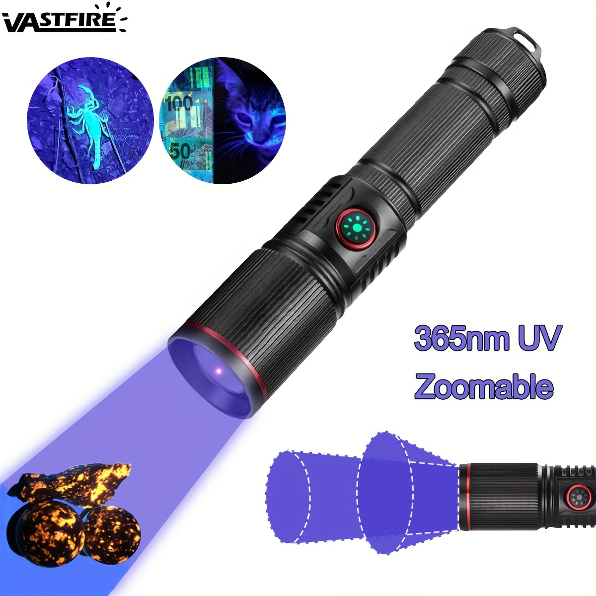 100mW 650nm & 405nm rouge et violet lumière couleur tourbillon Style Light  Rechargeable laser gant noir taille libre - FR - Laserpointerpro