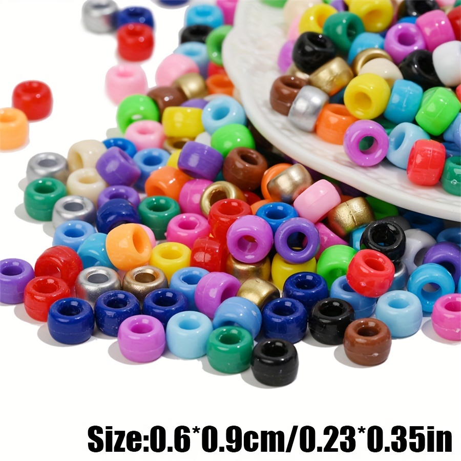 Rainbow Sprinkles Mix Craft Pony Beads 6 x 9mm Bulk, USA Made