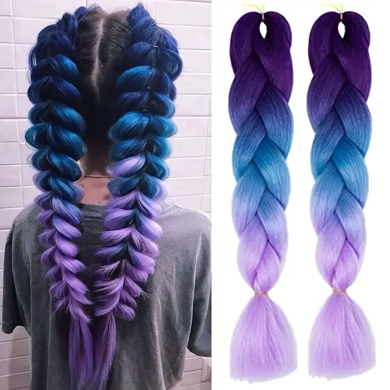 33 Cute & Trendy Hairstyle Ideas With Braids : Lilac Pink & Blonde Braids