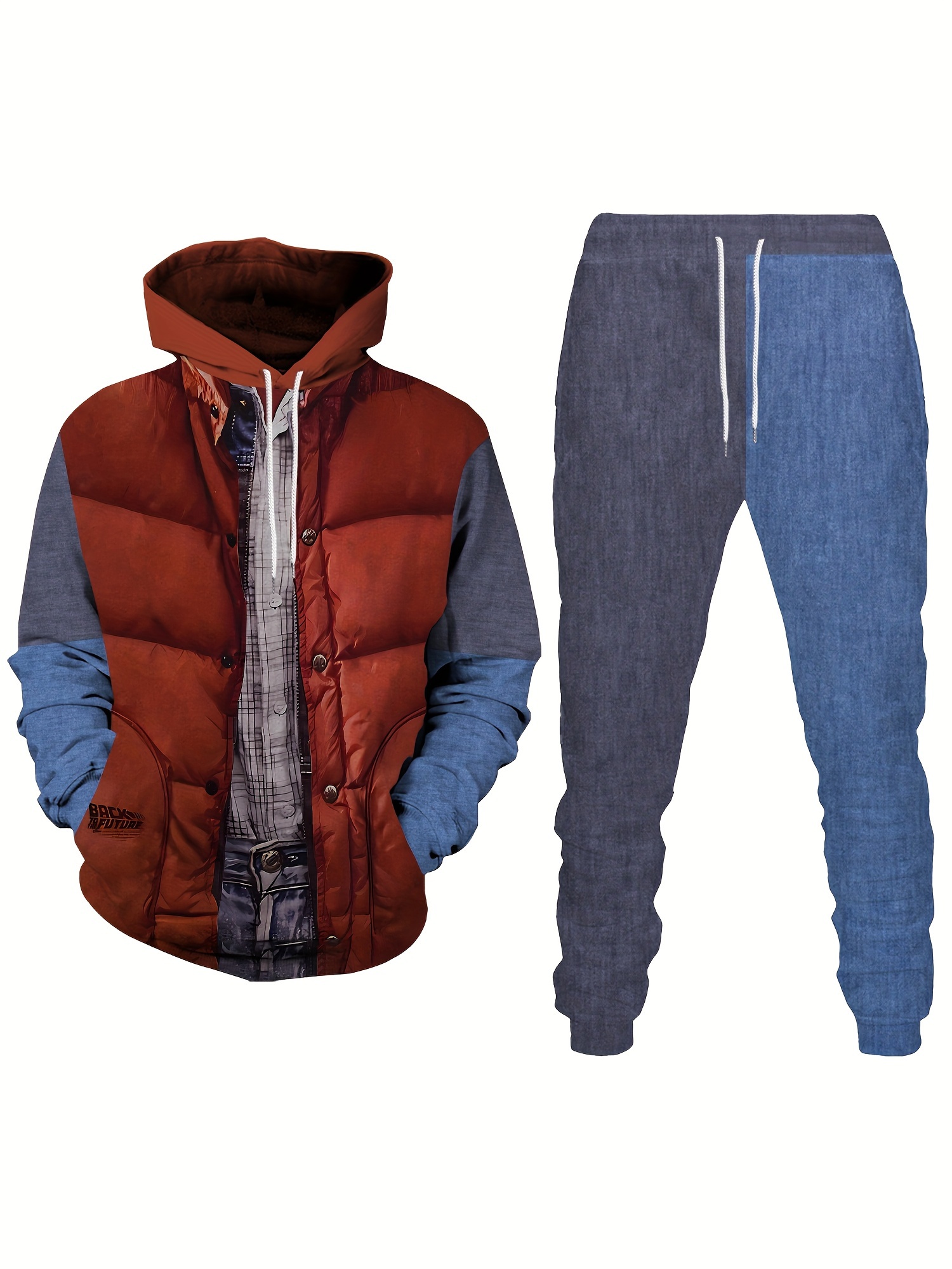 Conjunto de 2 piezas de chándal para Hombre, sudadera gruesa con capucha,  abrigo y pantalones, ropa deportiva, Otoño e Invierno