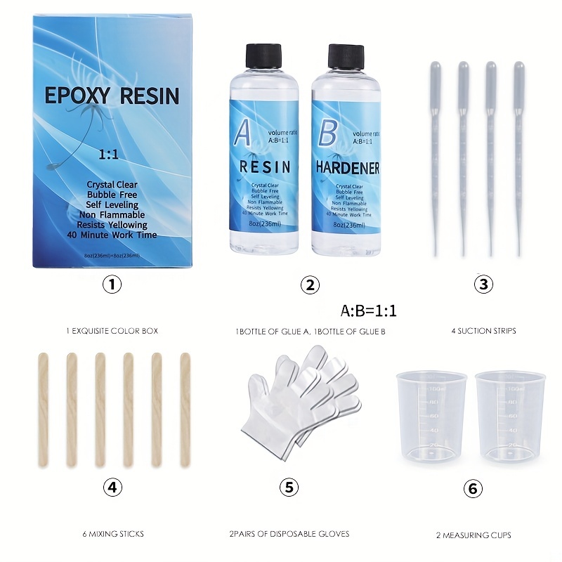 Kit Resina Epoxi Transparente 16 Oz Fundición Revestimiento - Temu