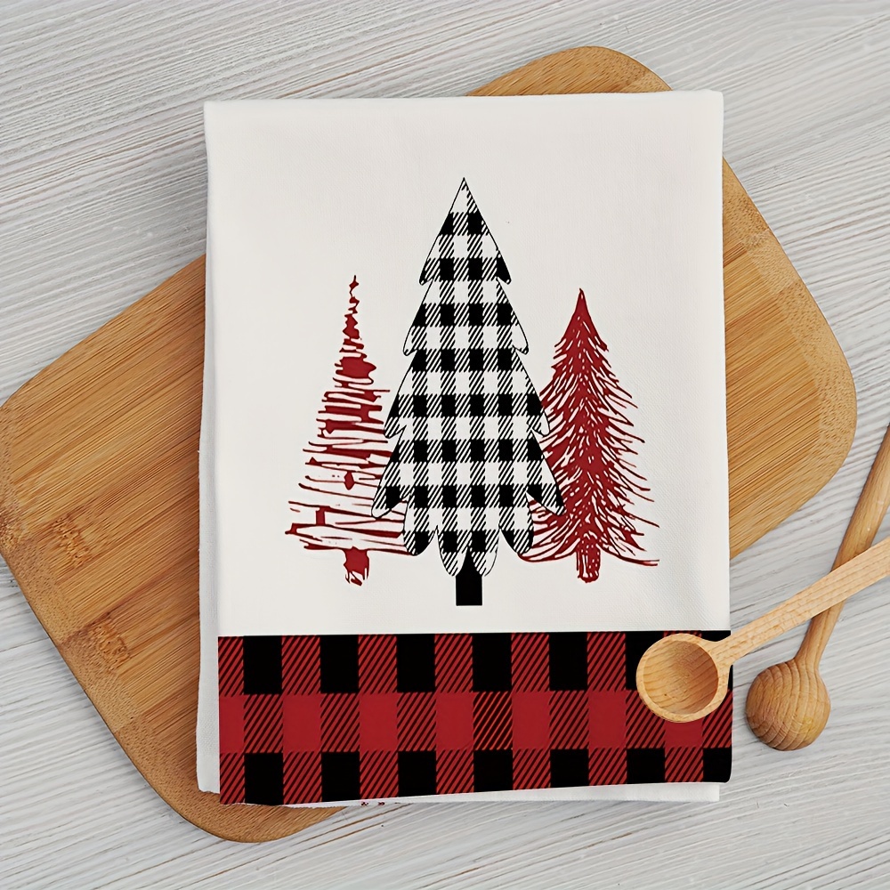 Christmas Hand Towels, Black And White Plaid Christmas Tree Kitchen Towel  Dish Towels, Christmas Kitchen Decoration, Super Absorbent Dry Cloth  Towels, Kitchen Supplies, Christmas Decor, Housewarming Gifts - Temu