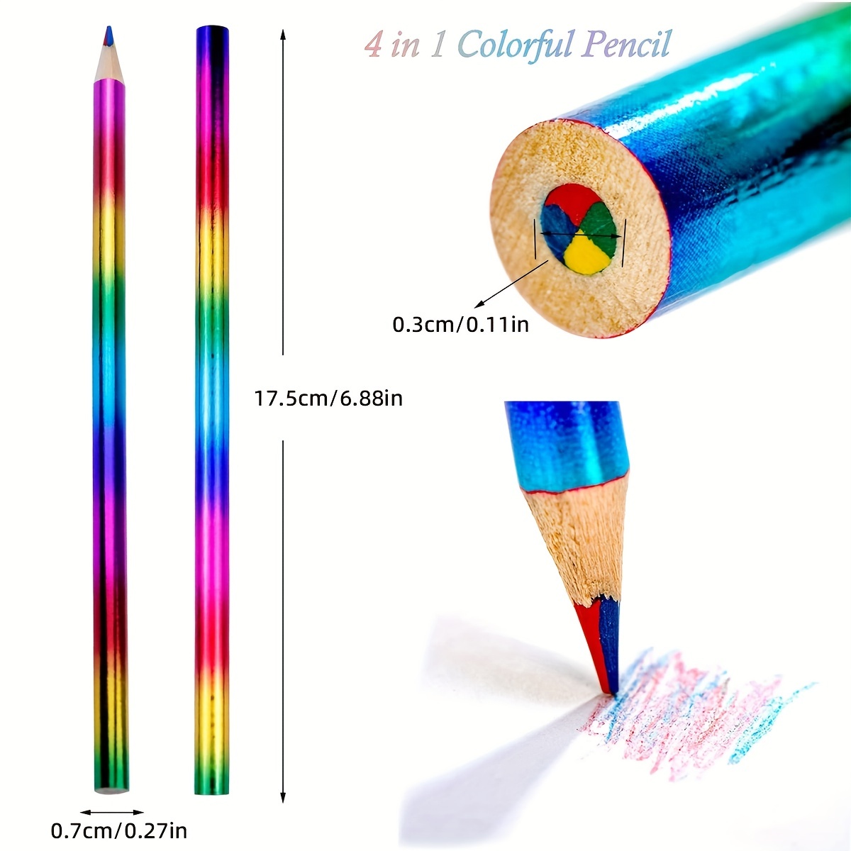 2/4/12Pcs Gradient Rainbow Pencils Jumbo-Colored Pencils for Adults  Multicolored Pencils for Art Drawing Coloring Sketching - AliExpress