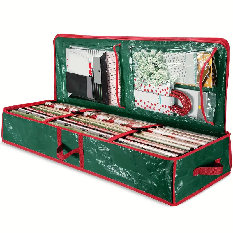 Christmas Wrapping Storage Organizer With Flexible - Temu