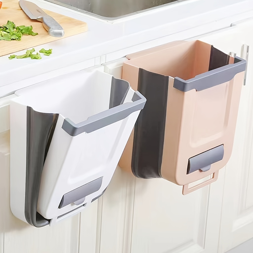 Hanging Kitchen Trash Can, Foldable Waste Bin For Kitchen