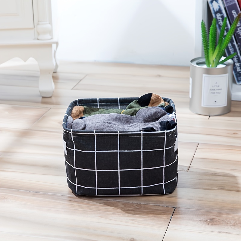 Plaid Pattern Storage Bag Organizer with Handles
