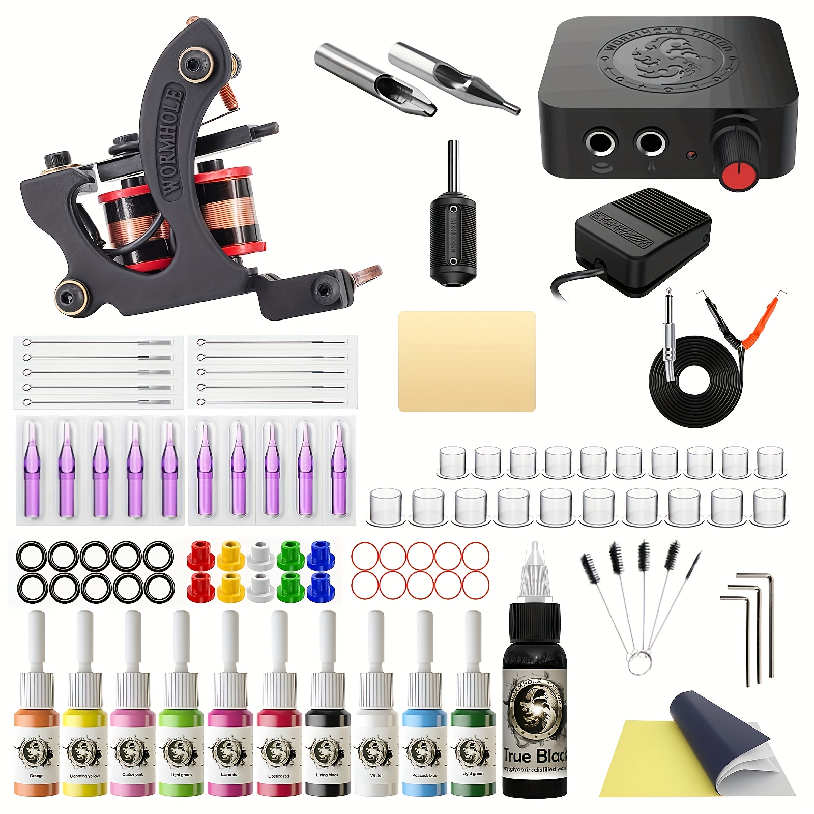 Tattoo Kit Complete Tattoo Kit For Beginners Tattoo Machine Power Supply 10  Tattoo Needles 10 Color Inks Tattoo Gun Kit