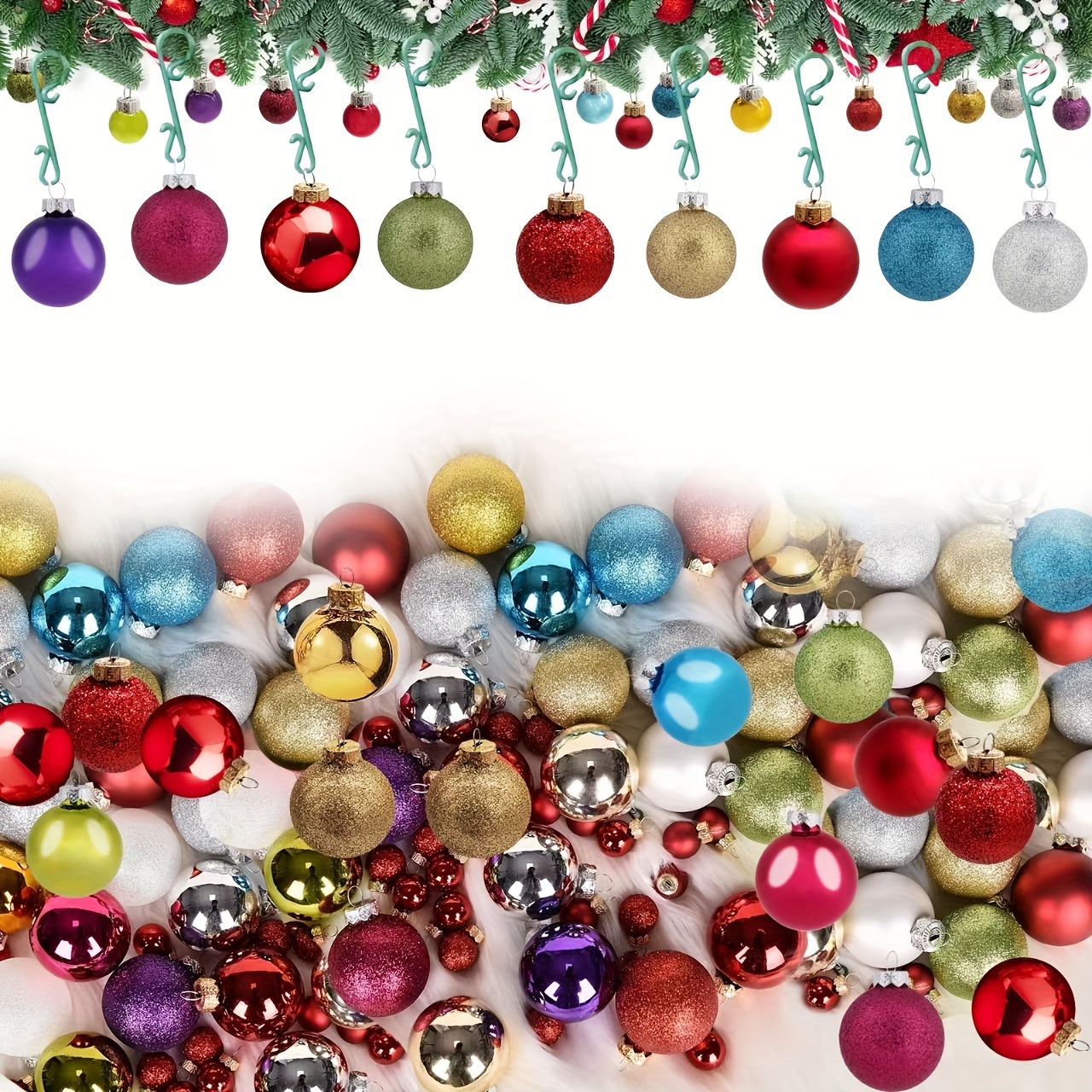 12 Piezas Adorno Cristal Decoración Árbol Navidad Colgante - Temu