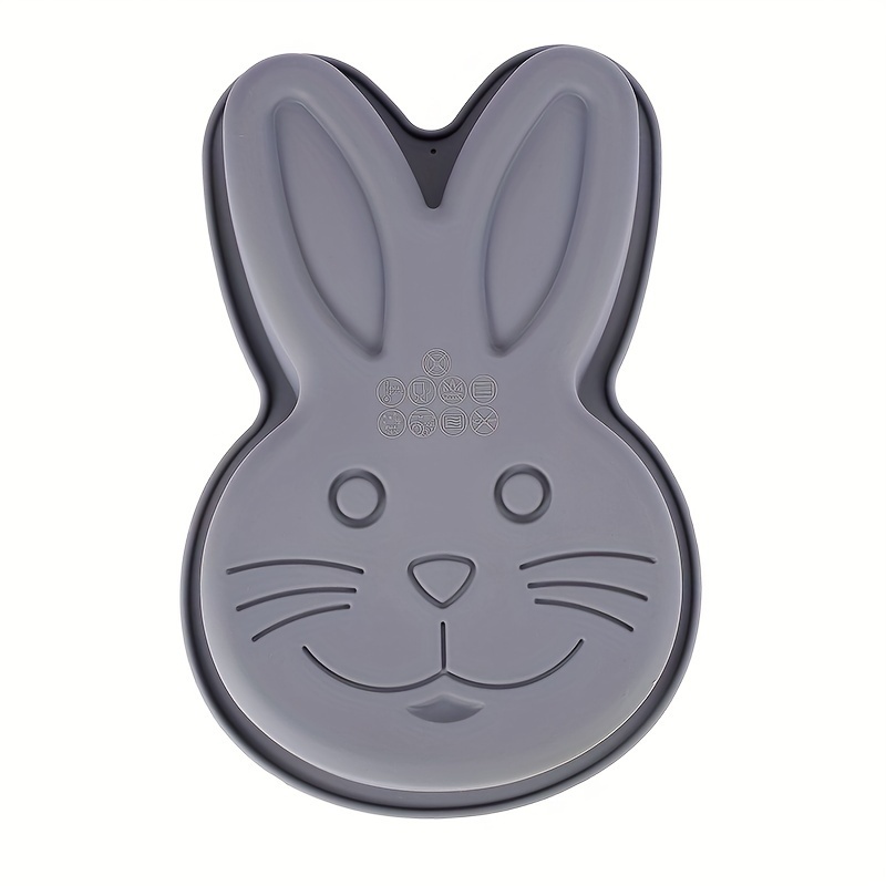 Image of 1/2pcs Silicone Bunny Cake Mold Set, Easter Rabbit Shape Cake Pan With Spatula, Silicone Butter & Flour Scraper, Creative Oval Shaped Mold For Christmas, Halloween, Hanukkah, Thanksgiving