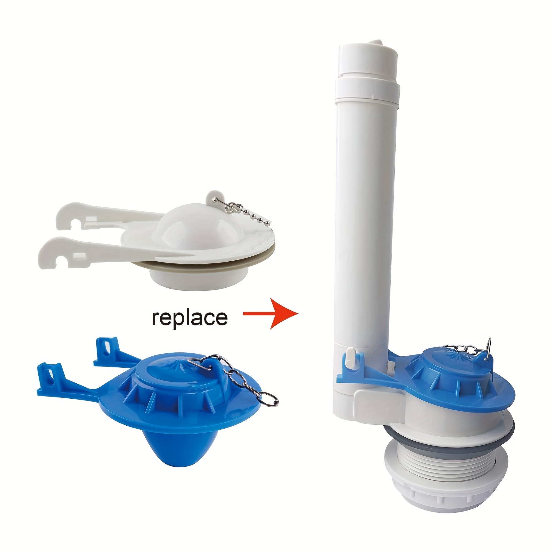 Toilet Repair Kits, For Flush Valve, Adjustable Height Fill Valve ...