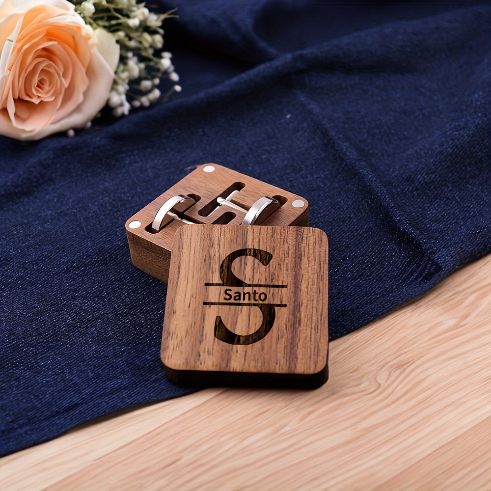 Unique Gifts Engraved Cufflinks Monogram Cufflinks Wood 