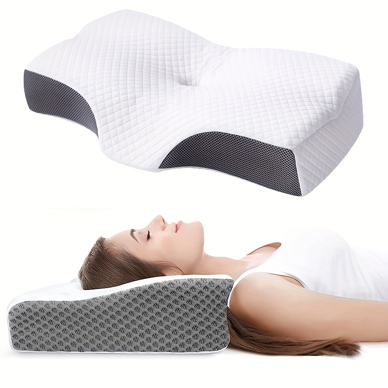 Almohada para dormir de lado para aliviar el dolor de cuello, almohada de  espuma viscoelástica inodoro para dormir, almohadas ortopédicas de  contorno