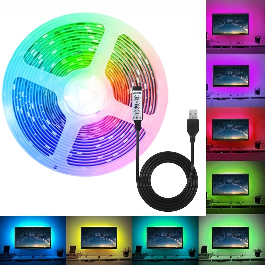 Kit de iluminación de fondo de TV, tira LED USB 5050, RGB