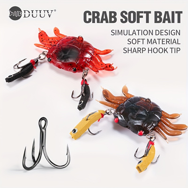 1~5PCS Simulation Crab Soft Bait With Hook 10cm 30g Anti Corrosion