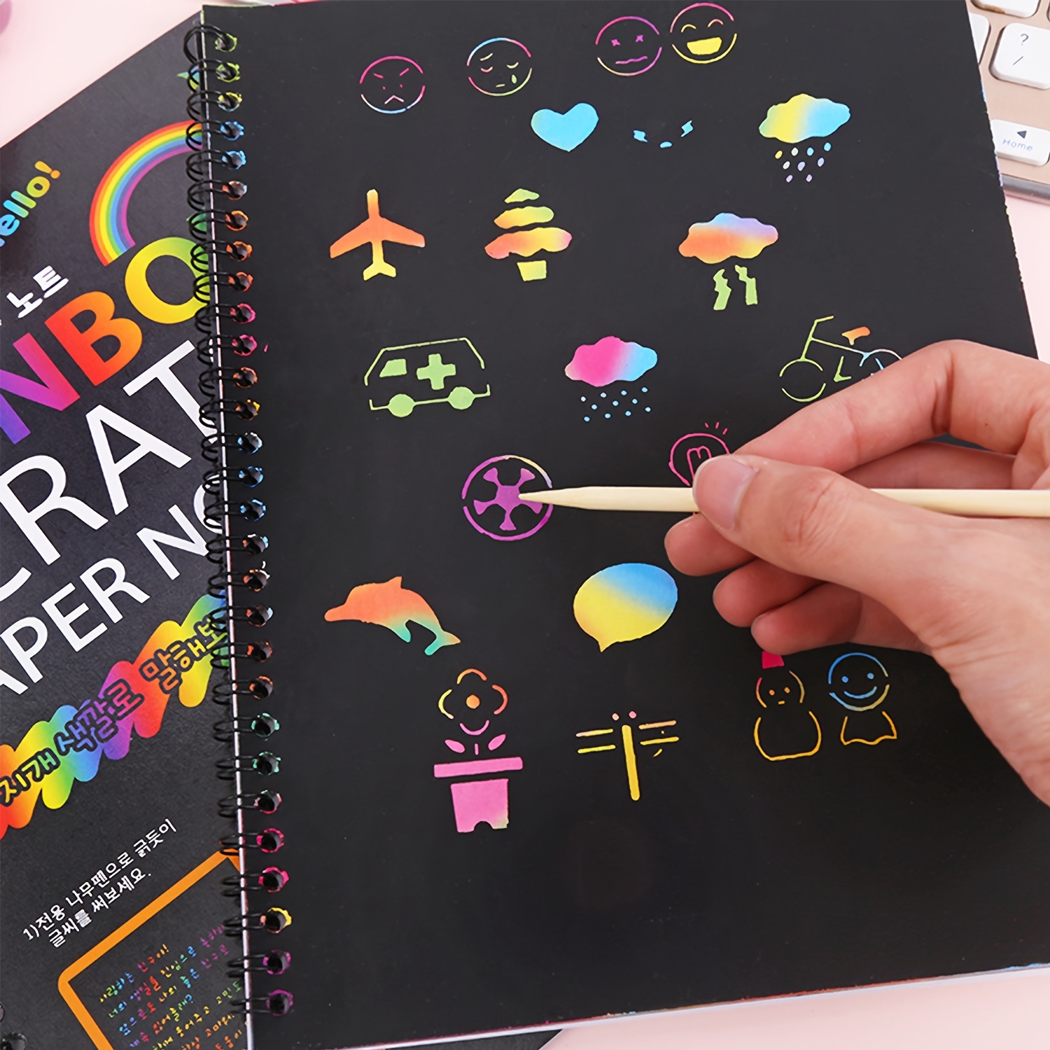 Scratch Paper Art crafts Gift: Bulk Rainbow Magic Paper - Temu