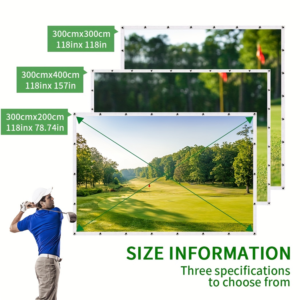 Écran de projection d'impact d'entraînement intérieur, tissu blanc pour le  golf