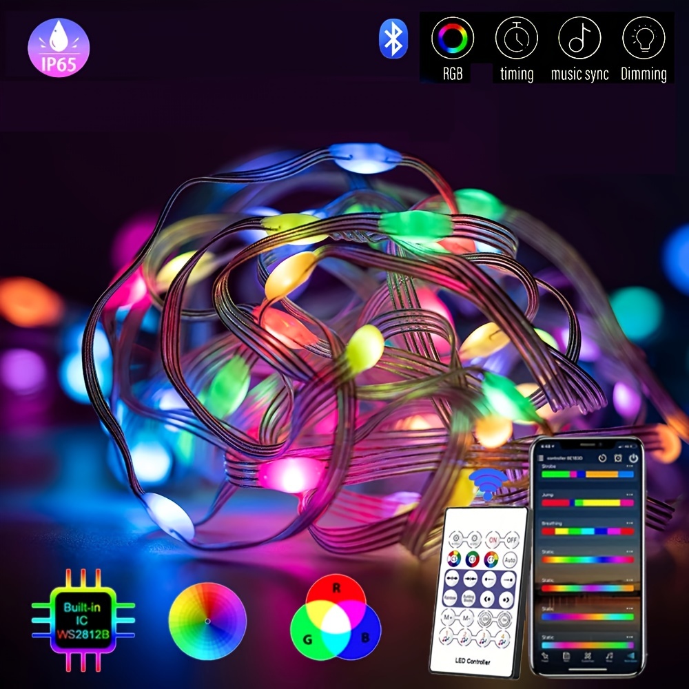 Smart Fairy Lights Usb Power Supply App Remote Control Ip65 - Temu