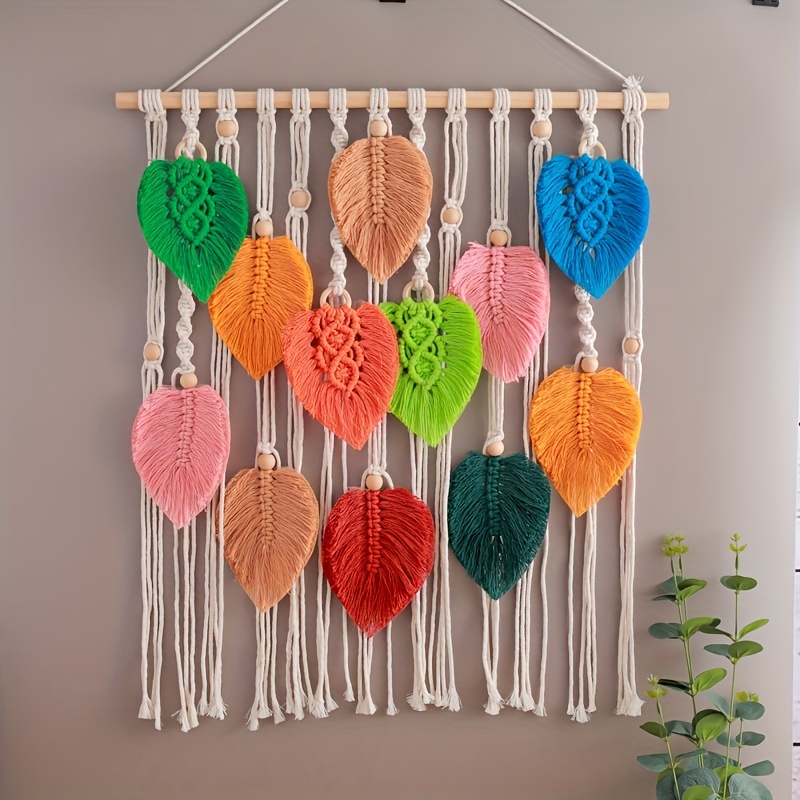 1pc Atrapasueños Hoja Patrón Tapiz Macramé Colgante Pared - Temu Chile