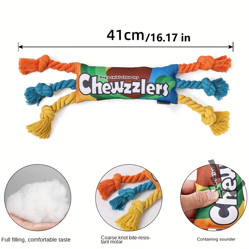 pet dog toys rainbow twist candy toys dog tooth grinding bite resistance and sound making toys pet supplies 2