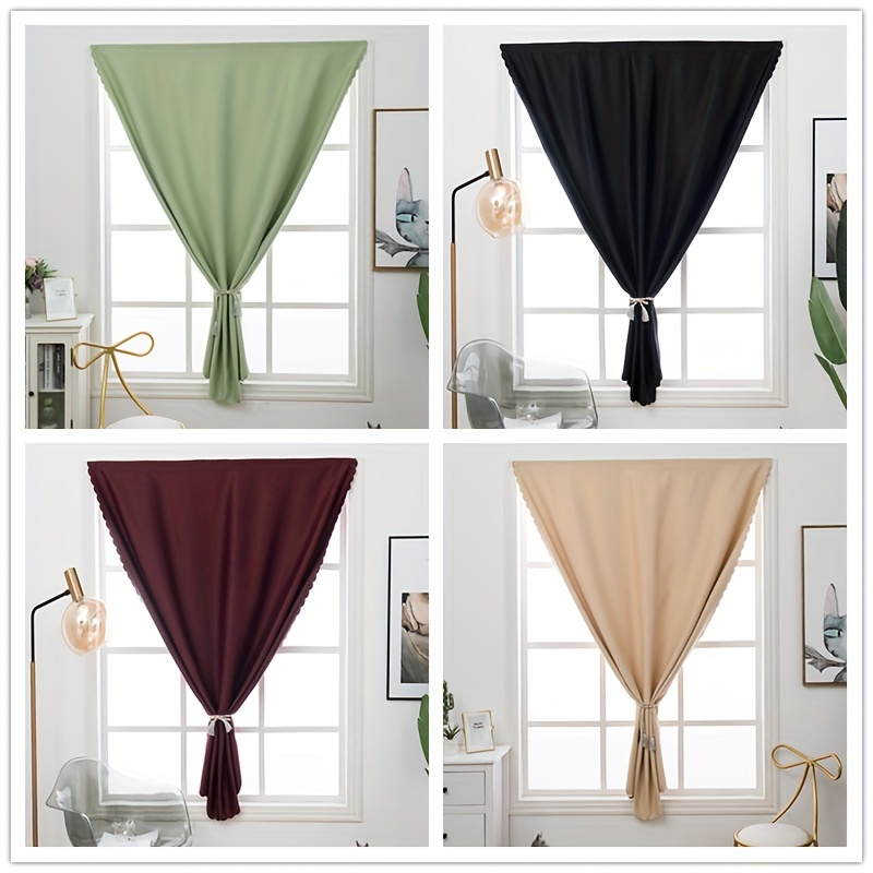 Punch Free Velcro Curtains Blackout Window Bedroom Living Room