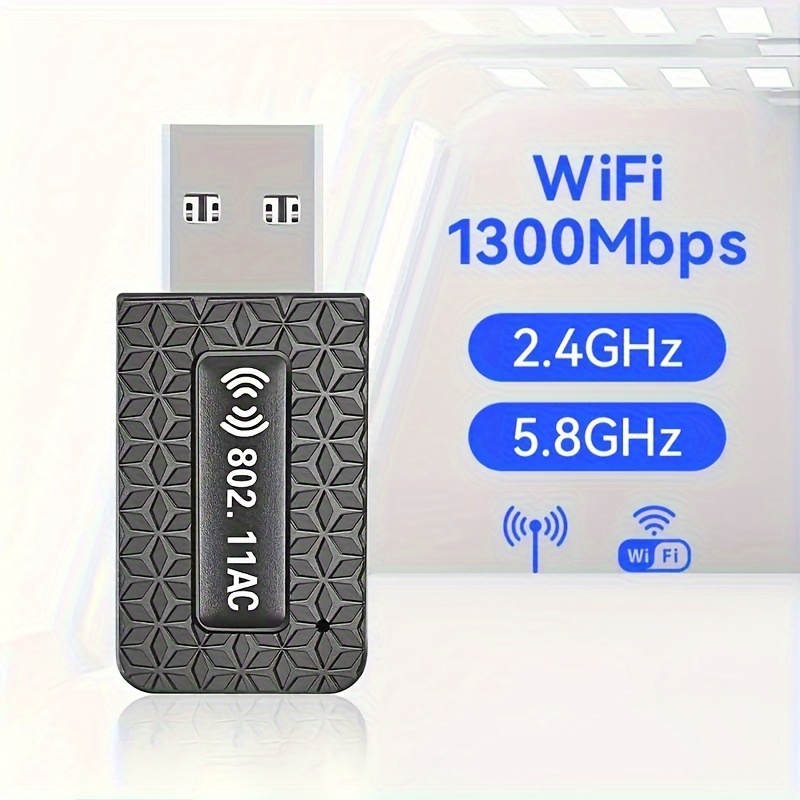 Adaptateur USB sans fil 600 Mbps, mini clé WiFi (sans pilote) récepteur  double bande USB Stick (433 Mbps/5 GHz, 200 Mbps/2.4 GHz) 802.11ac,  compatible