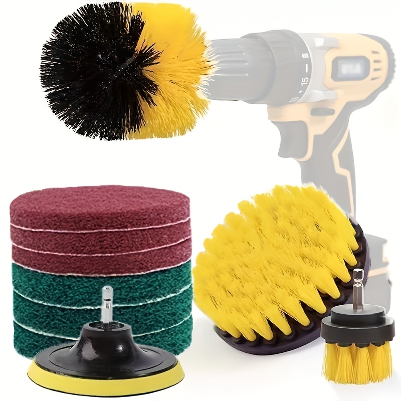 Drill Brush Attachment Set Power Cleaning Scrub Brush And - Temu