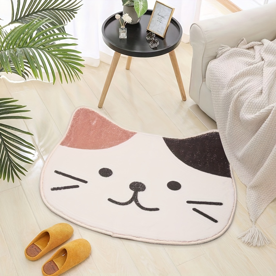 

1pc Soft And Cuddly Cat Floor Mat - Absorbent And Non-slip Bath Rug For Home And Bathroom Decor