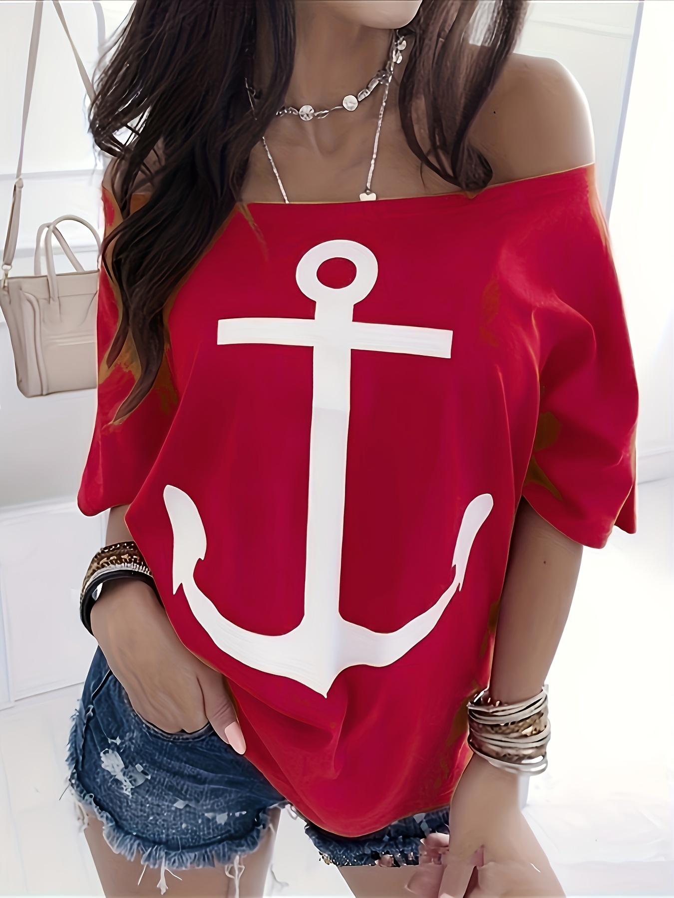 off the shoulder anchor shirt