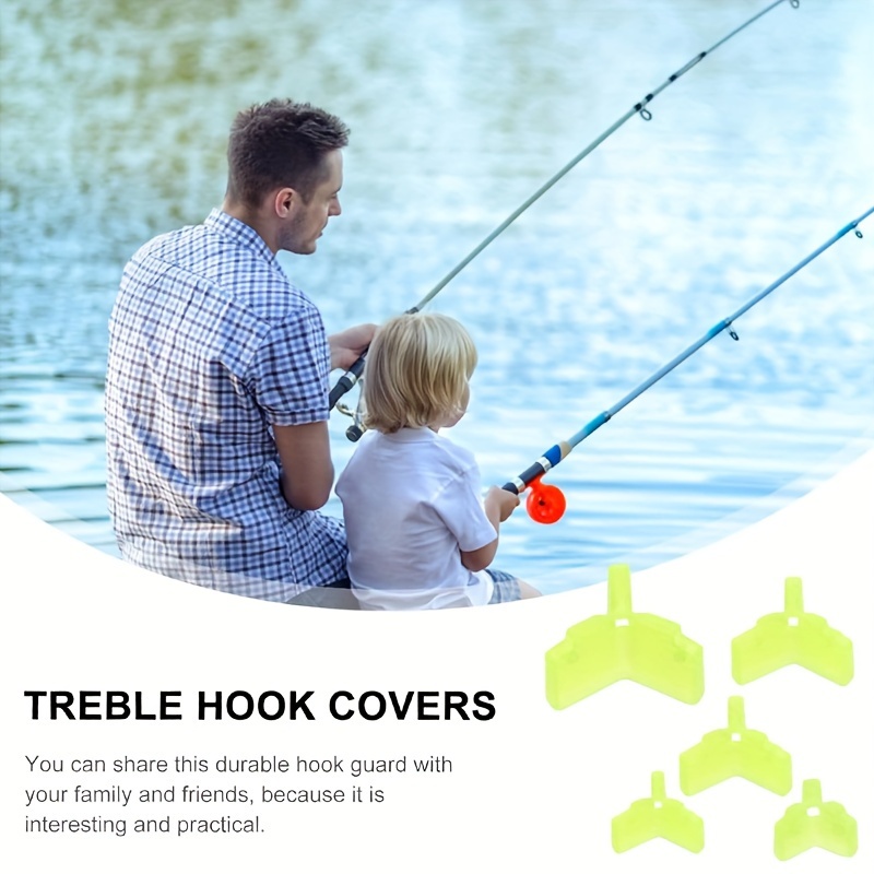  50Pcs Fishing Treble Hook Cover Fishing Hook Protector Fishing  Hook Safety Cap For Protect Finger For Standard Hook Size Fishing Hook  Bonnets Fishing Treble Hook Covers Fishing Hook Protector Guard 