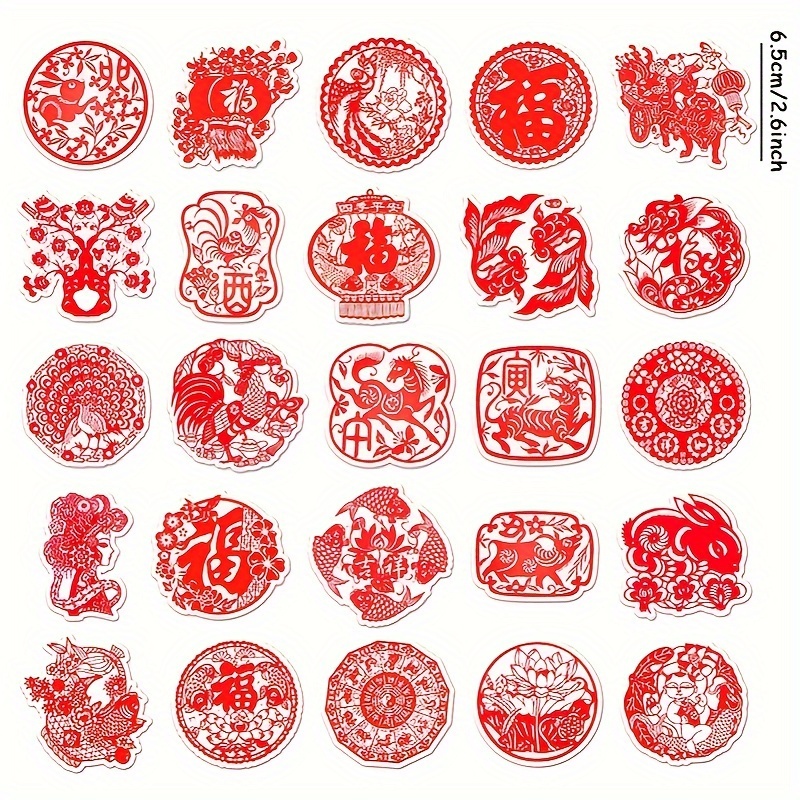 Chinese Style Xi Stickers, Red Envelope Sealing Stickers, Vintage