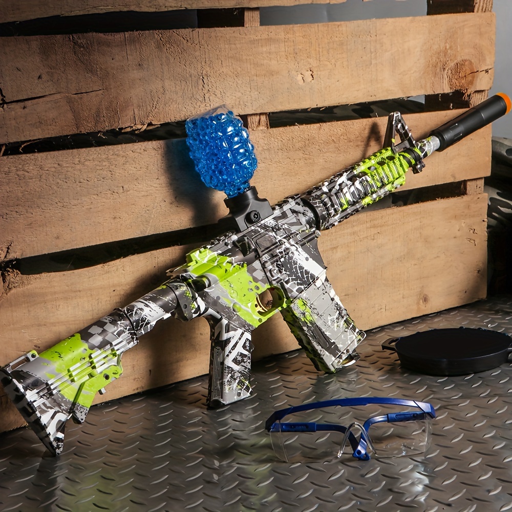 Pistola de juguete M416 eléctrico automático explosión , con protectora con  10000 gel pelotas , perfecto para tiro al aire libre Juegos como regalo  para niños con adultos, Moda de Mujer