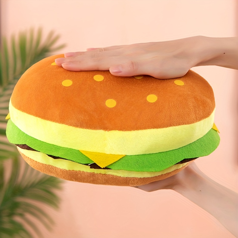 Realistic Burger Pillow Cushion - Fun Prank Gift, Office Chair Pad