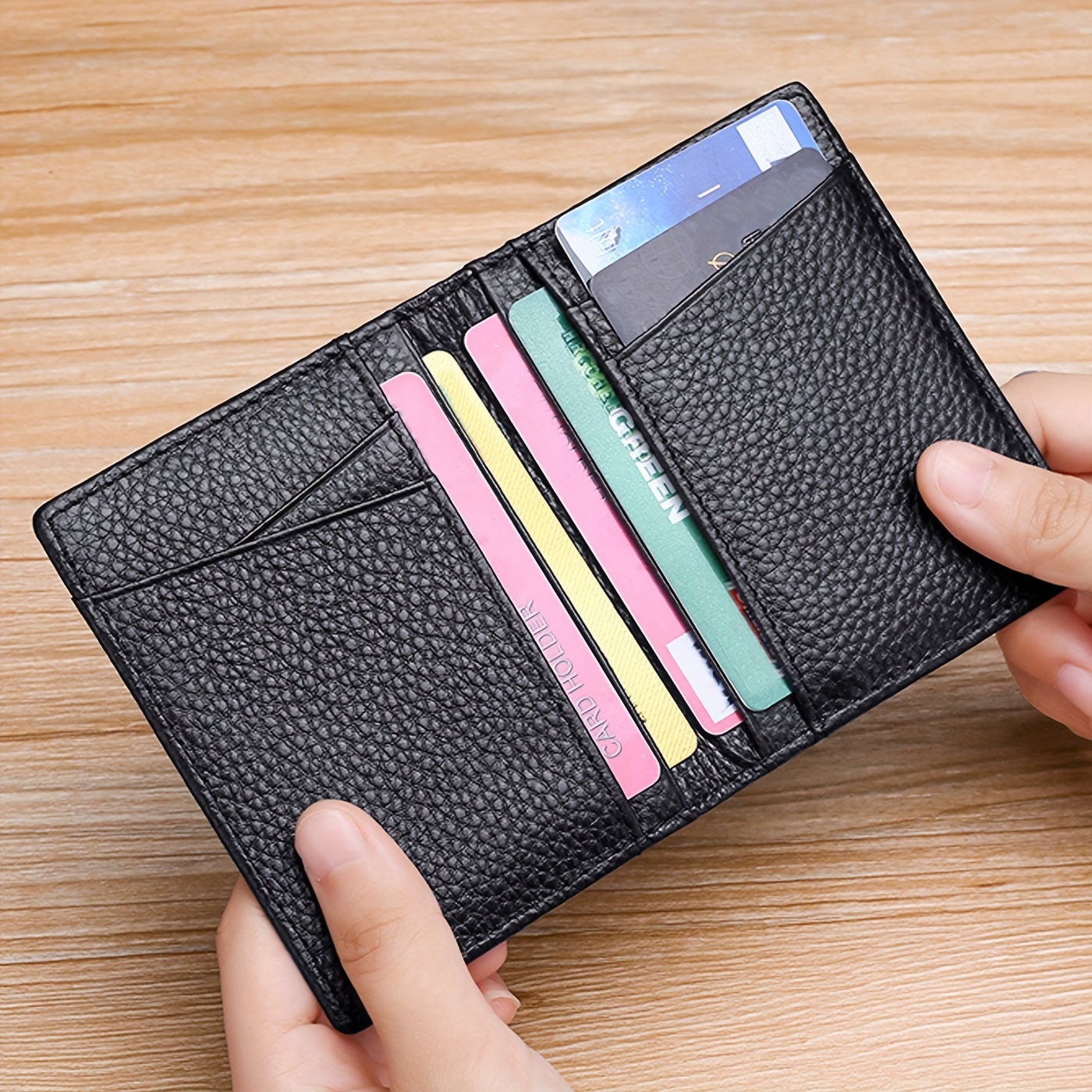 Wallet For Men Short Term Business Money Clip PU Leather Double Fold Pursey  Light Luxury Open Card Holders Billeteras De Hombre - AliExpress