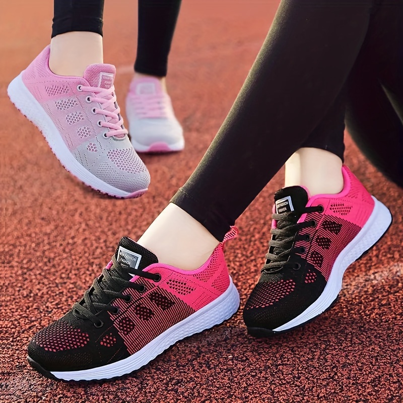 

Women's Lightweight Non-slip Mesh Sneakers, Breathable Mesh Lace Up Running Shoes, Women's Footwear