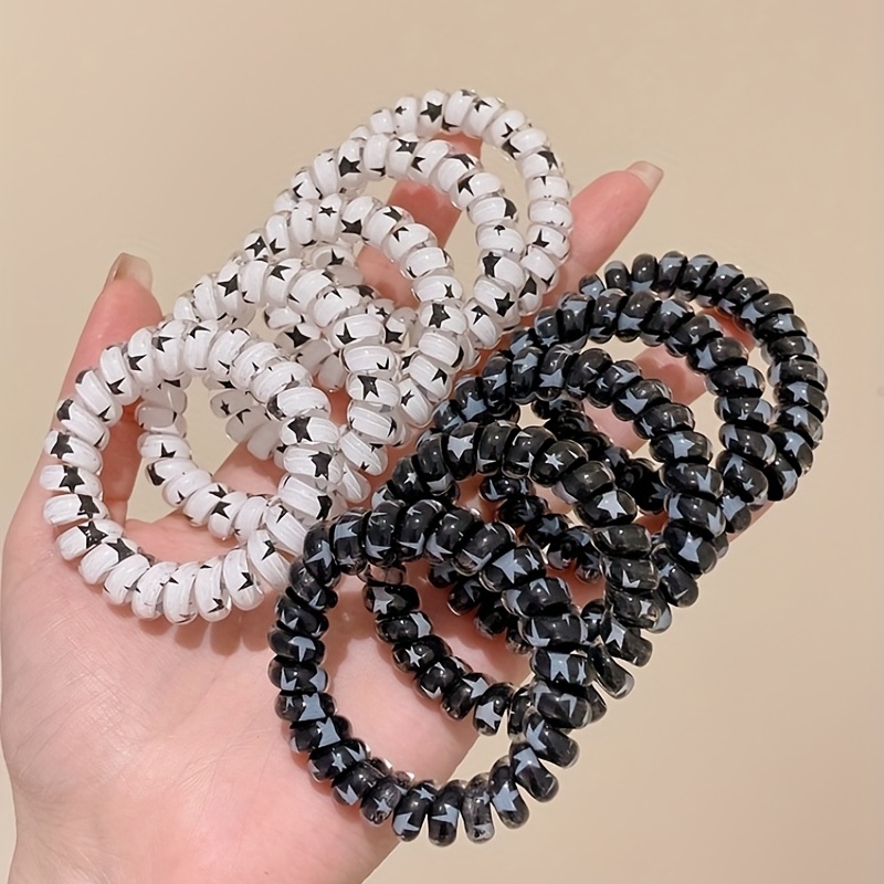 Rainbow Spiral Hair Tie Elastic Hair Ring Gradient Ponytail Holder