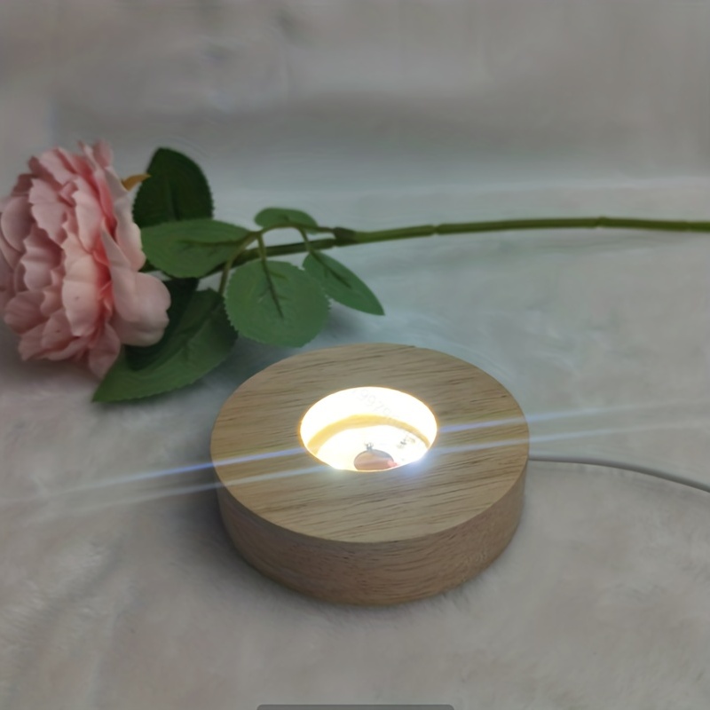 Wood Light Display Base Wooden Led Display Base Crystal Temu