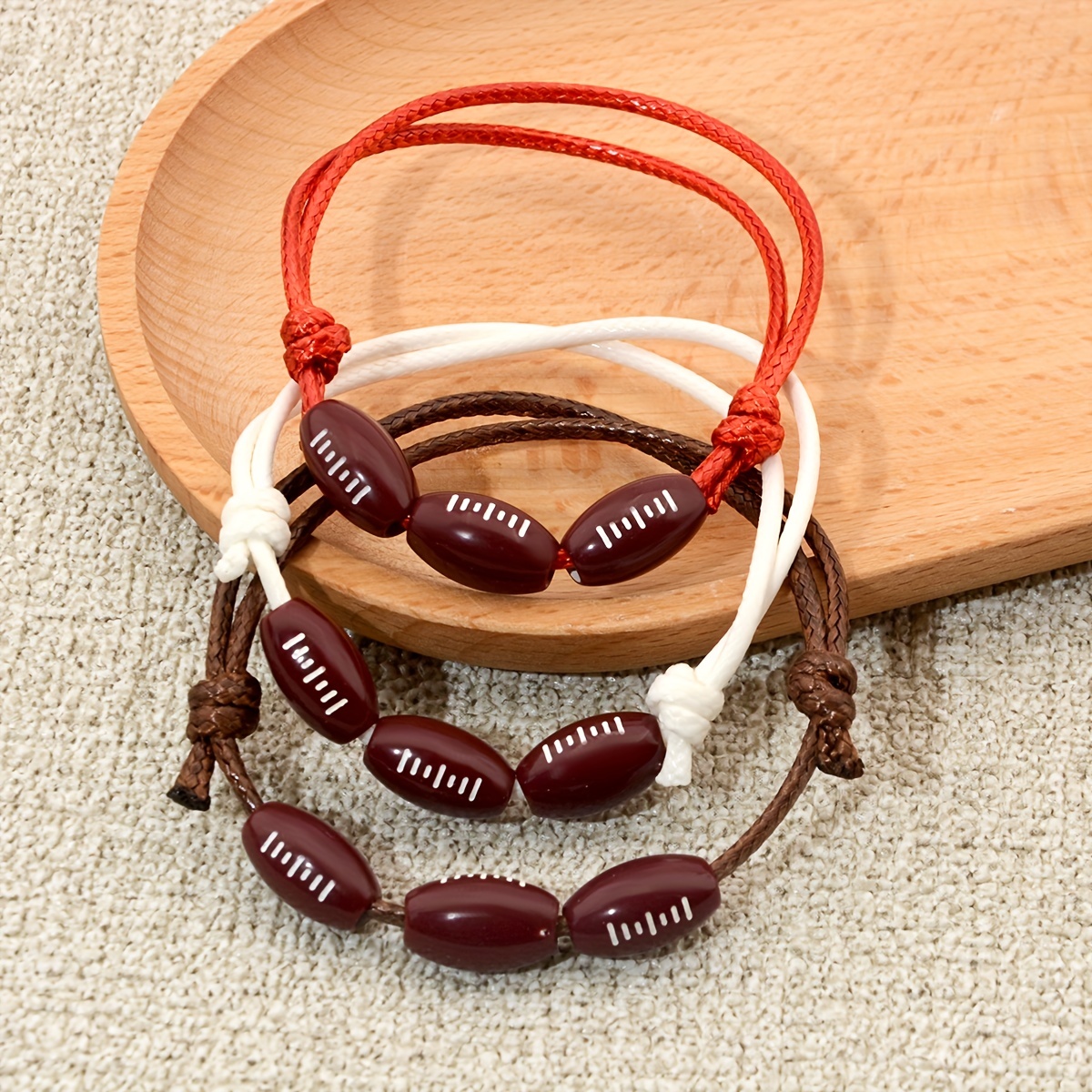 sports theme rugby handmade wax thread bracelets Temu New Zealand