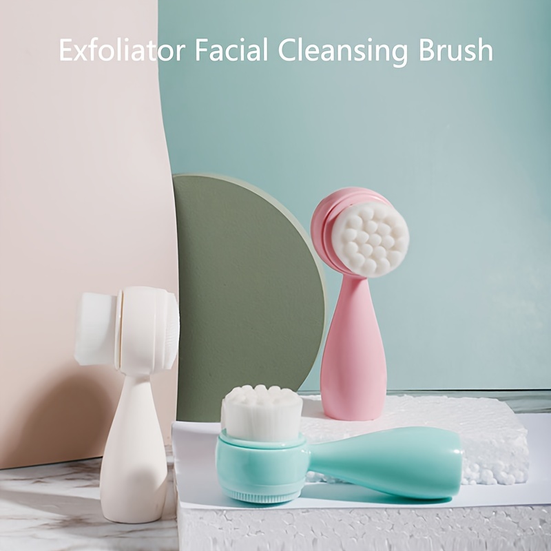 Cepillo de limpieza facial - Limpiador facial 2 en 1 (limpieza suave y  profunda) (azul)