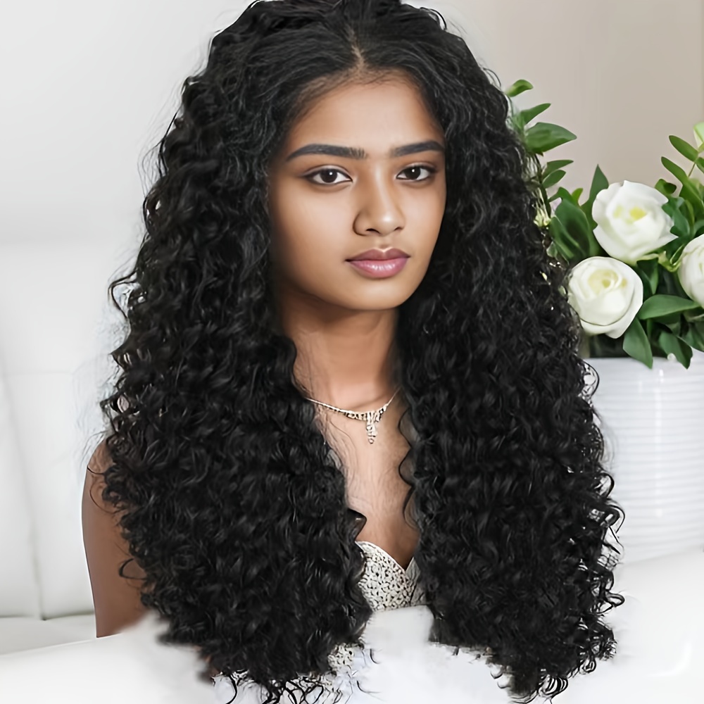 13 2.5 HD Transparent Lace Front Hair Wigs Curly Wave 13.05oz 26 Inch Synthetic Curly Wave Hair Wigs Long Deep Wave Wig For Woman Fluffy Hair Wigs Natural Looking For Christmas New Year And Other