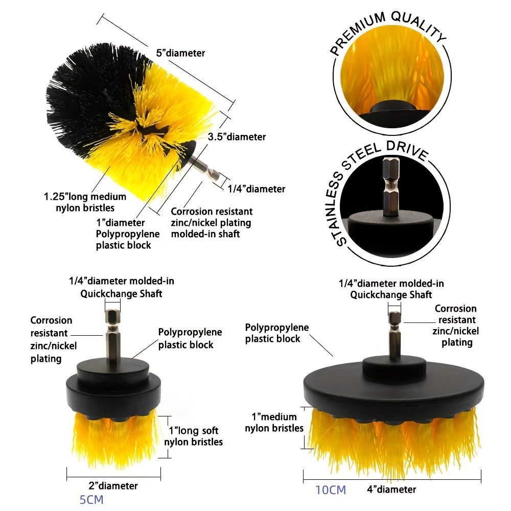 4 Unids/set Juego Brochas Taladro Cepillo Limpiador - Temu Mexico