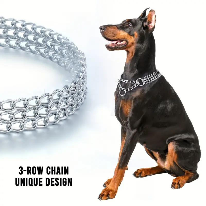 Thick Dog Chain - Plastic - Black - Silver - 3 Colors - 3 Sizes - ApolloBox