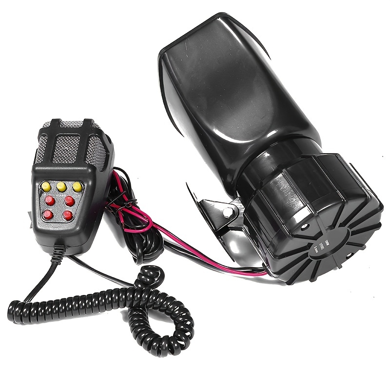 12V Car Alarm Air Horn Tone Sound Car Emergency Siren Car Siren Horn Mic PA  Speaker System Emergency Amplifier Hooter 60W 110DB
