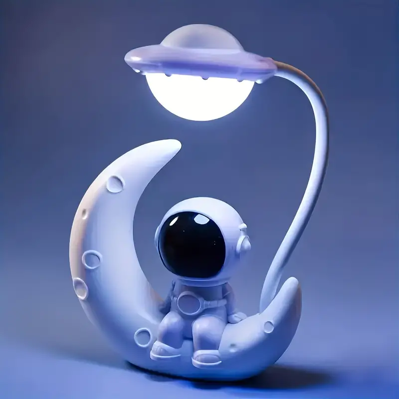 1pc Lampe De Bureau LED Lunaire Astronaute Sans Fil USB - Temu Belgium