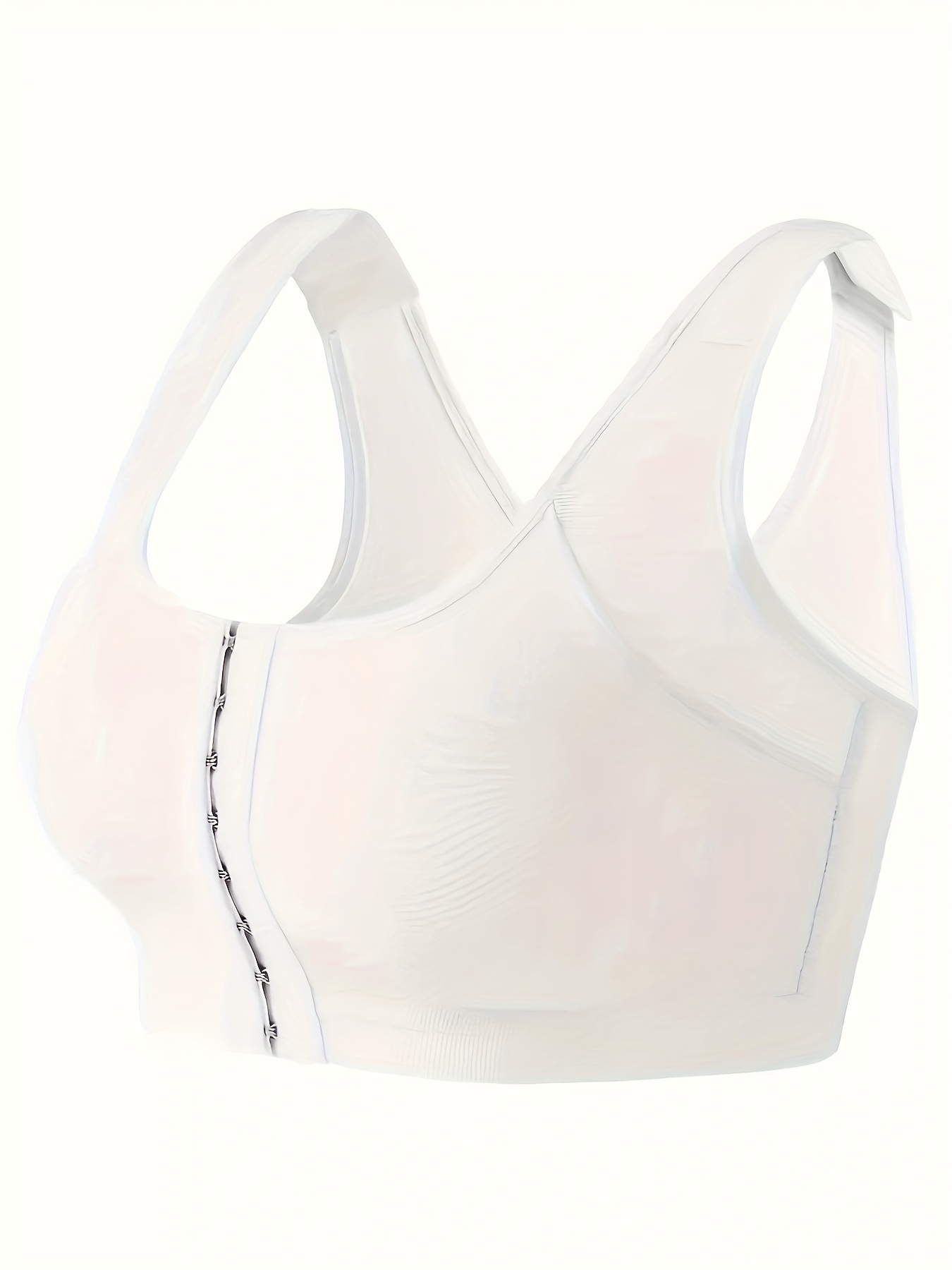 Women's Sports Bra with Front Zipper, Plus Size Wireless Mesh