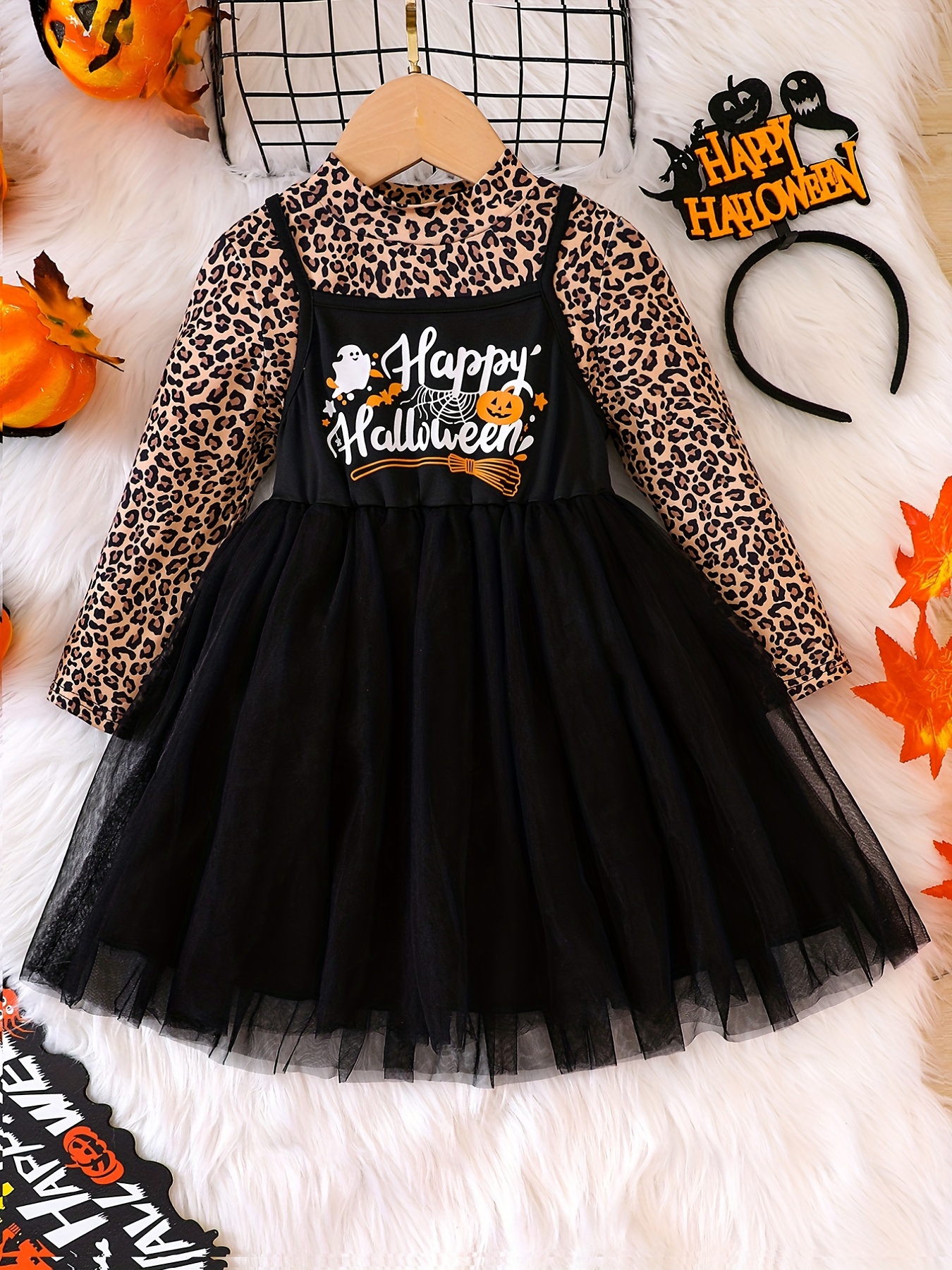 Disfraz de tigre de Halloween, camiseta para niño y niña, Naranja