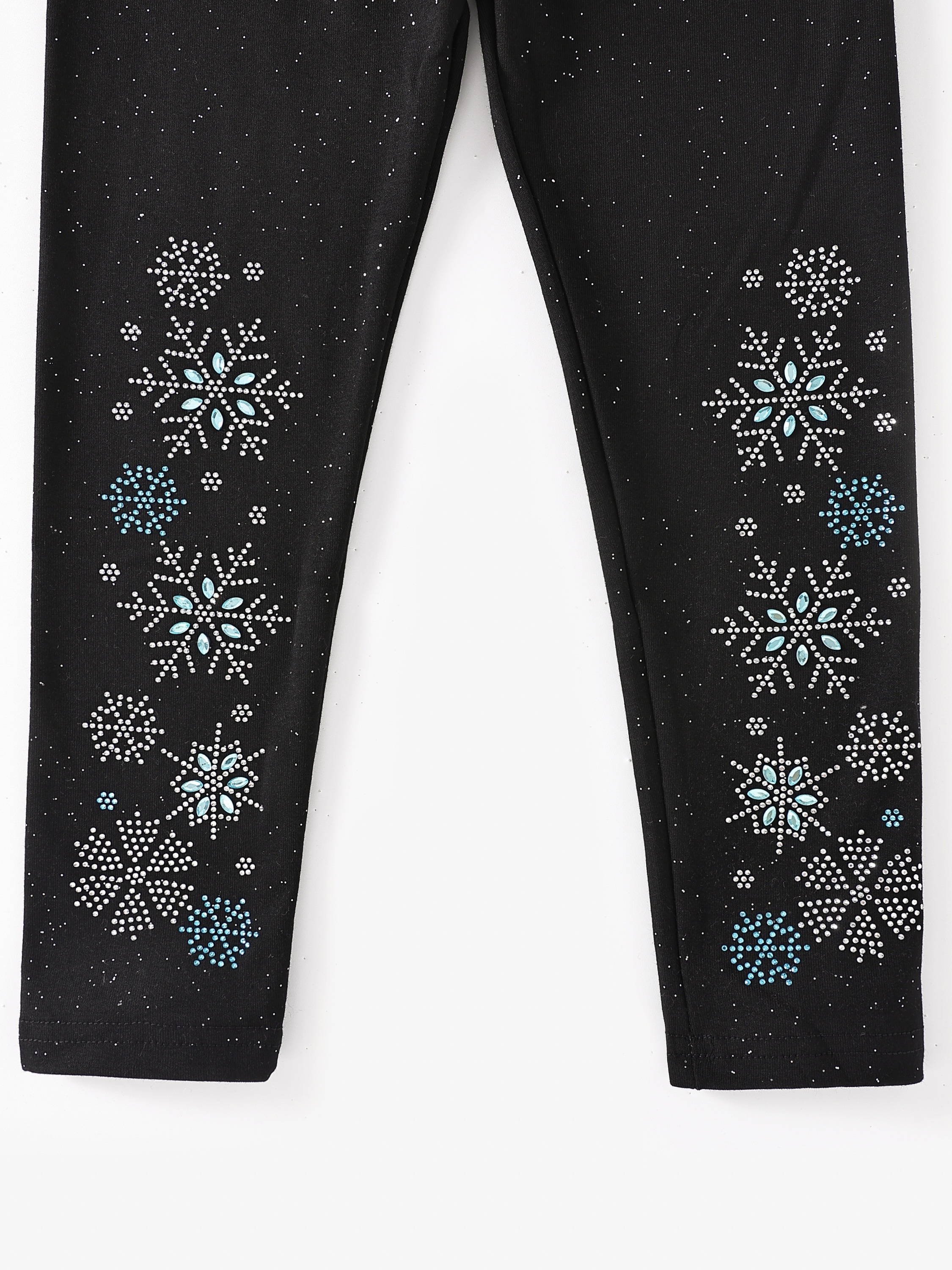 Snowflake Winter Queen Ornate Snow Crystals Pattern Black Leggings by  GrandeDuc