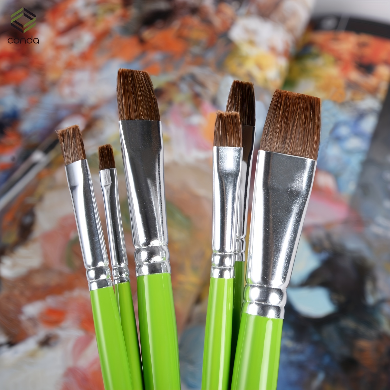 Acrylic Paint Brush Set 6 Packs / 60 pcs Nylon Hair Brushes for